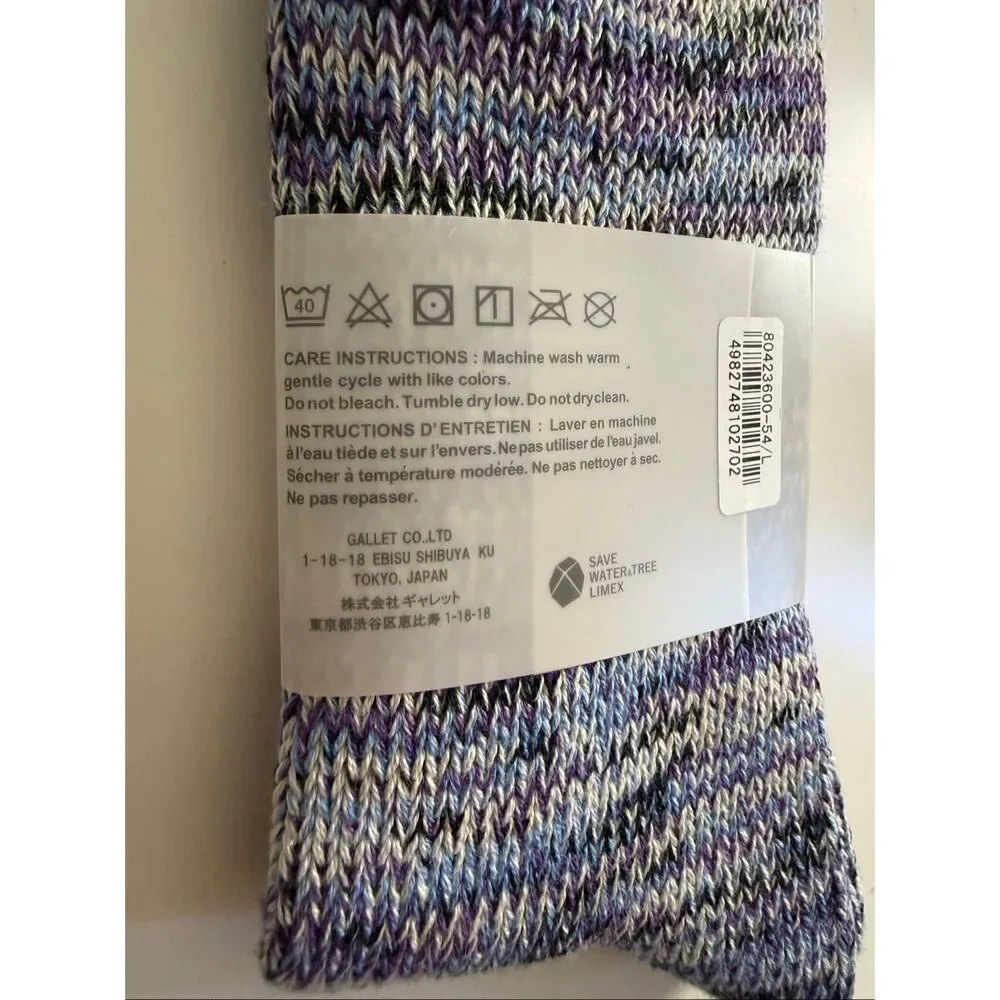 Anonymous ISM Socks Crew Made in Japan Cashmere Blend One Size Fits Most